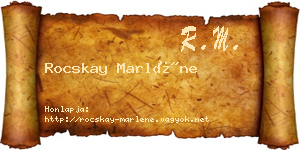 Rocskay Marléne névjegykártya